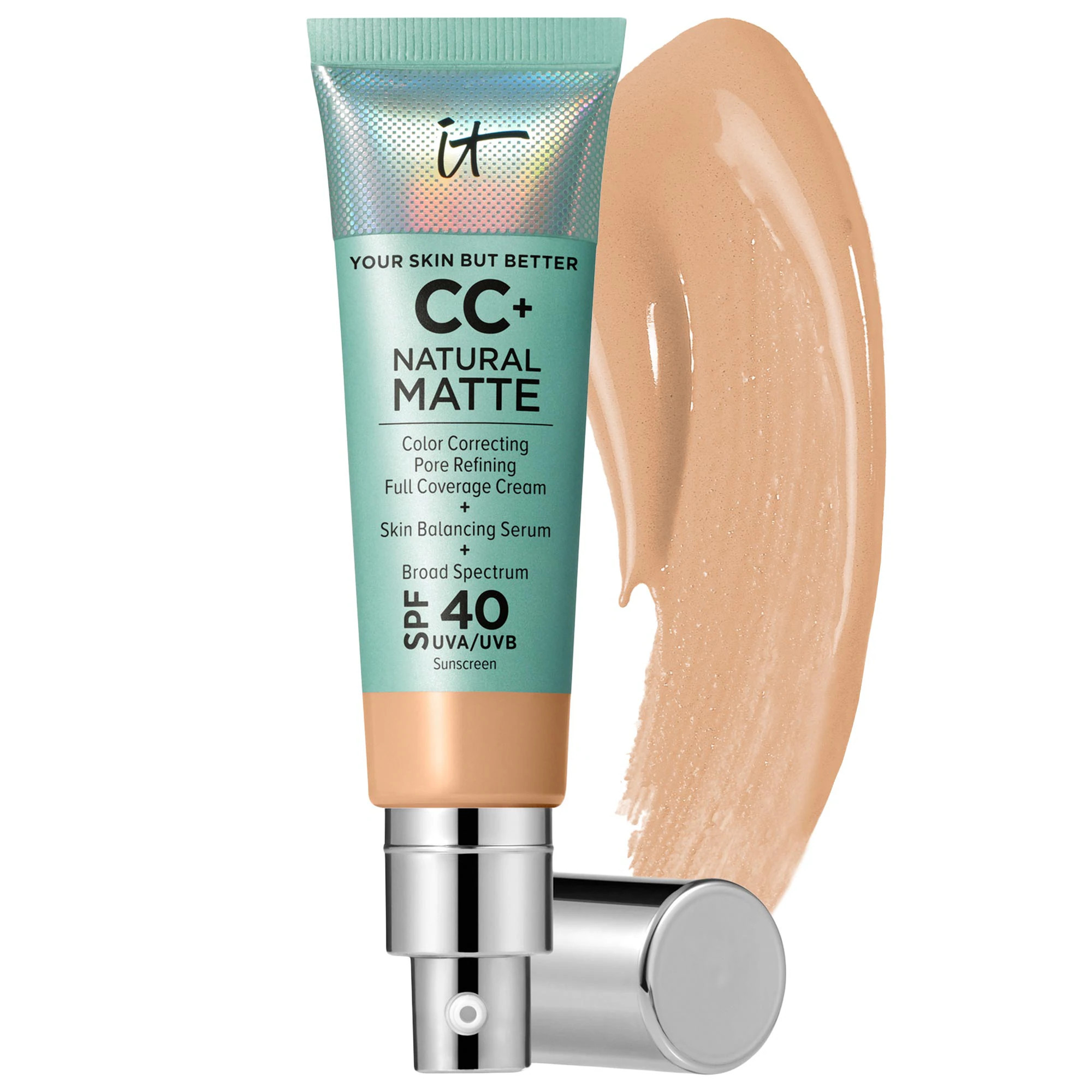 IT Cosmetics CC+ Cream Natural Matte Foundation with SPF 40 Medium 1.08 oz / 32 mL | Sephora (US)