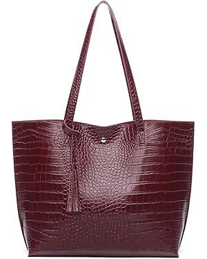 Dreubea Women's Soft Faux Leather Tote Shoulder Bag from, Big Capacity Tassel Handbag | Amazon (US)