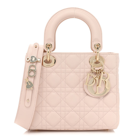 Lambskin Cannage Small My ABC Lady Dior Light Pink | FASHIONPHILE (US)
