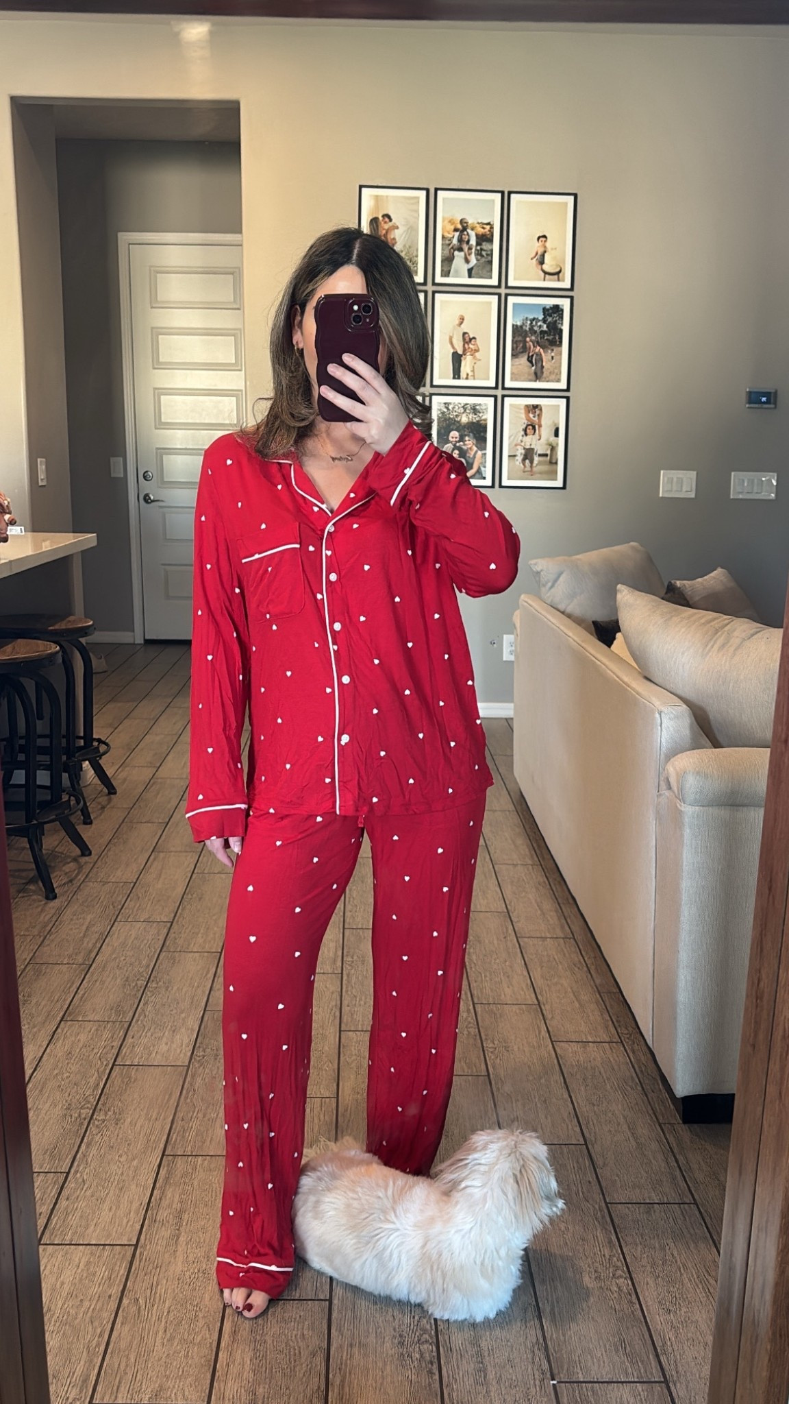 cutest valentine pjs ❣️ wearing M 

#targetstyle #targetfinds #targetpajamas #heartpajamas #momstyle #redpajamas #targetpjsets #valentinesday #valentinepajamas #pajamasunder50 #momoutfits 

#LTKU #LTKmomlife #LTKValentine
