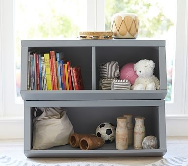 Double Market Bin with Divider | Pottery Barn Kids