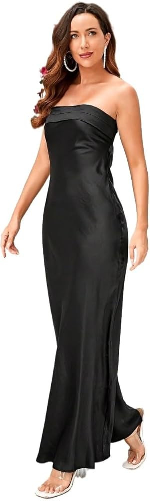 METOES Women's 2024 Black Long Dress & Solid Cutout Backless Tube Dress | Amazon (US)