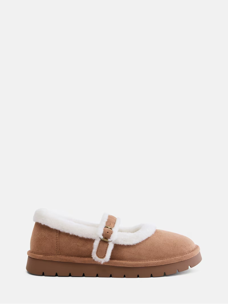 Madden NYC Women's Faux Shearling Lined Mary Jane Shoes | Walmart (US)
