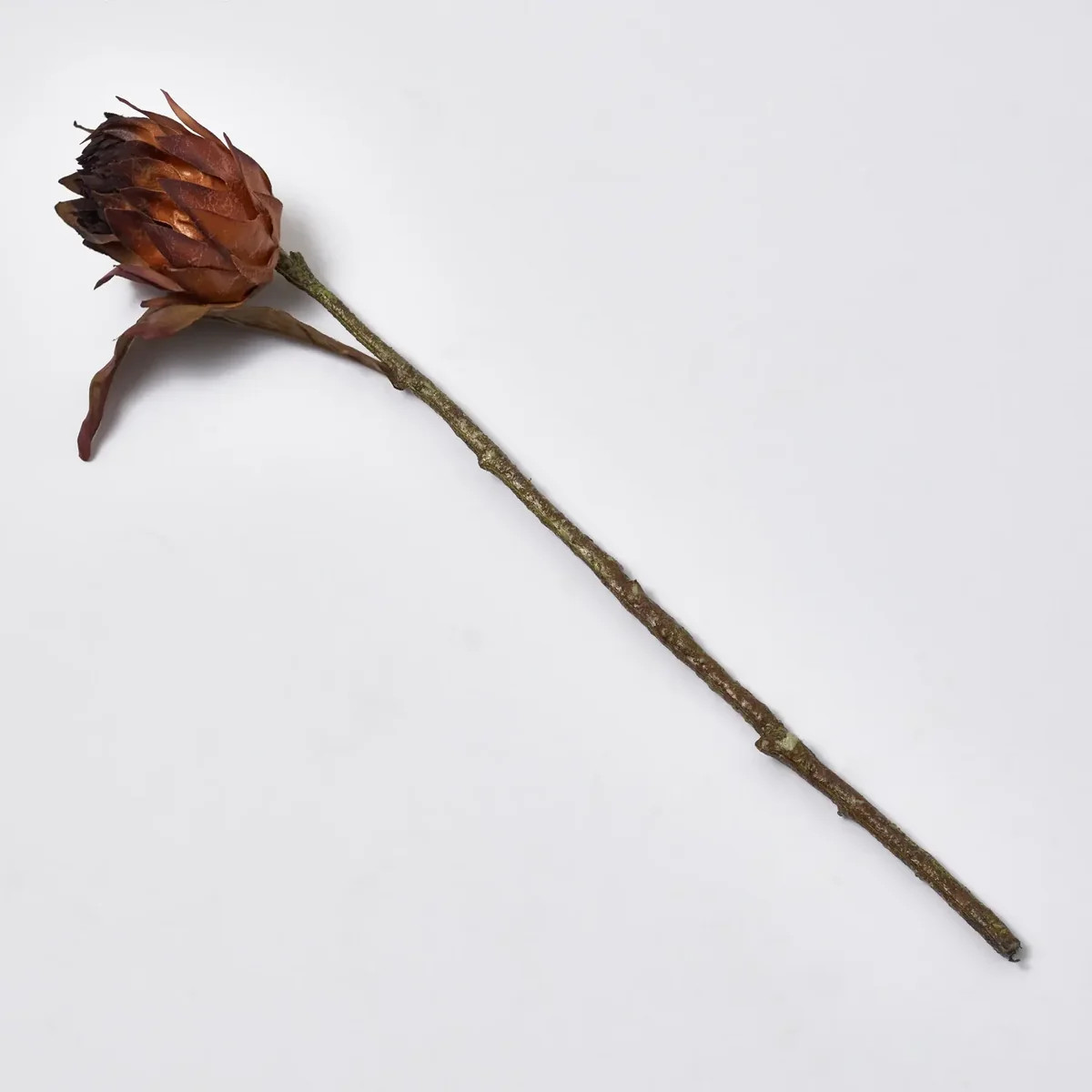 Dried Look Rustic Brown Faux Closed Artichoke Bud Single Stem Spray - 19" | Darby Creek Trading