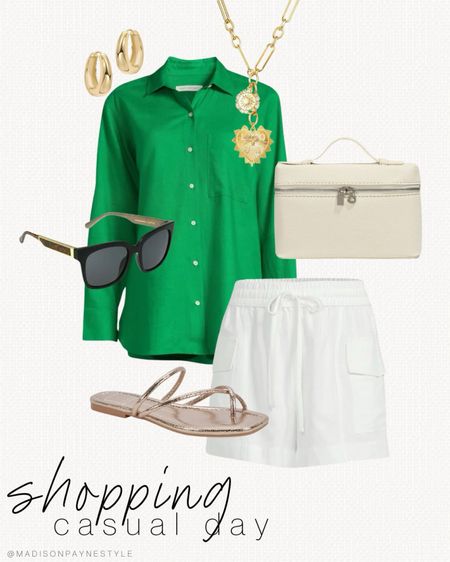 Casual summer shopping day 💚 outfit inspo ☀️ wearing the green top and utility shorts both in a small, fit tts

Summer Outfit, Walmart outfit, Walmart fashion, Walmart style, Walmart shorts, Walmart top, Walmart button up, Amazon accessories, Madison Payne 

#LTKFindsUnder100 #LTKStyleTip #LTKSeasonal