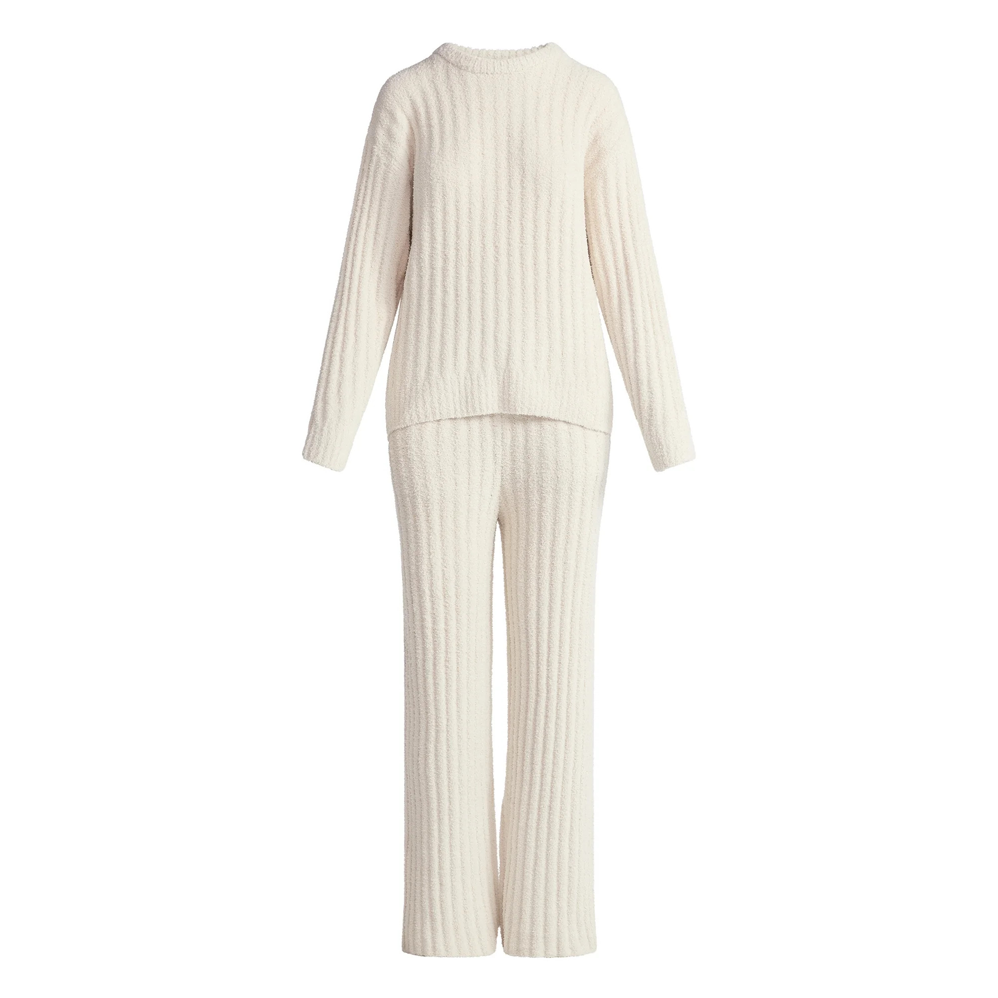 Joyspun Women's Cozy Ribbed Crewneck Top and Wide-Leg Pants Set, 2-Piece, Sizes XS-3X - Walmart.c... | Walmart (US)