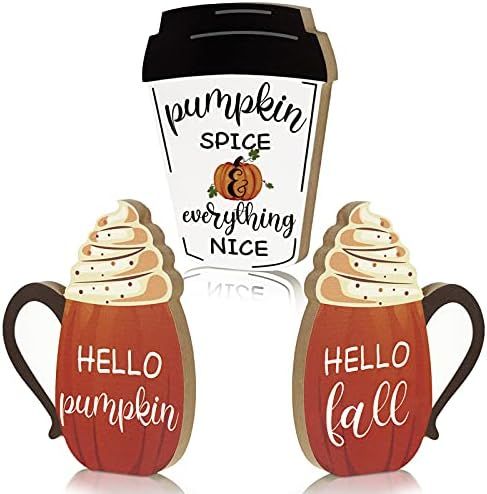 3 Pieces Fall Wooden Signs Fall Harvest Tabletop Signs Thanksgiving Pumpkin Decor Sign Welcome Fa... | Amazon (US)