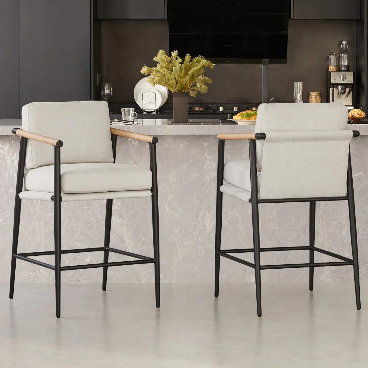 CHITA®️ Charlotte Modern Counter Stool (Set of 2) - chitaliving.com | Chita