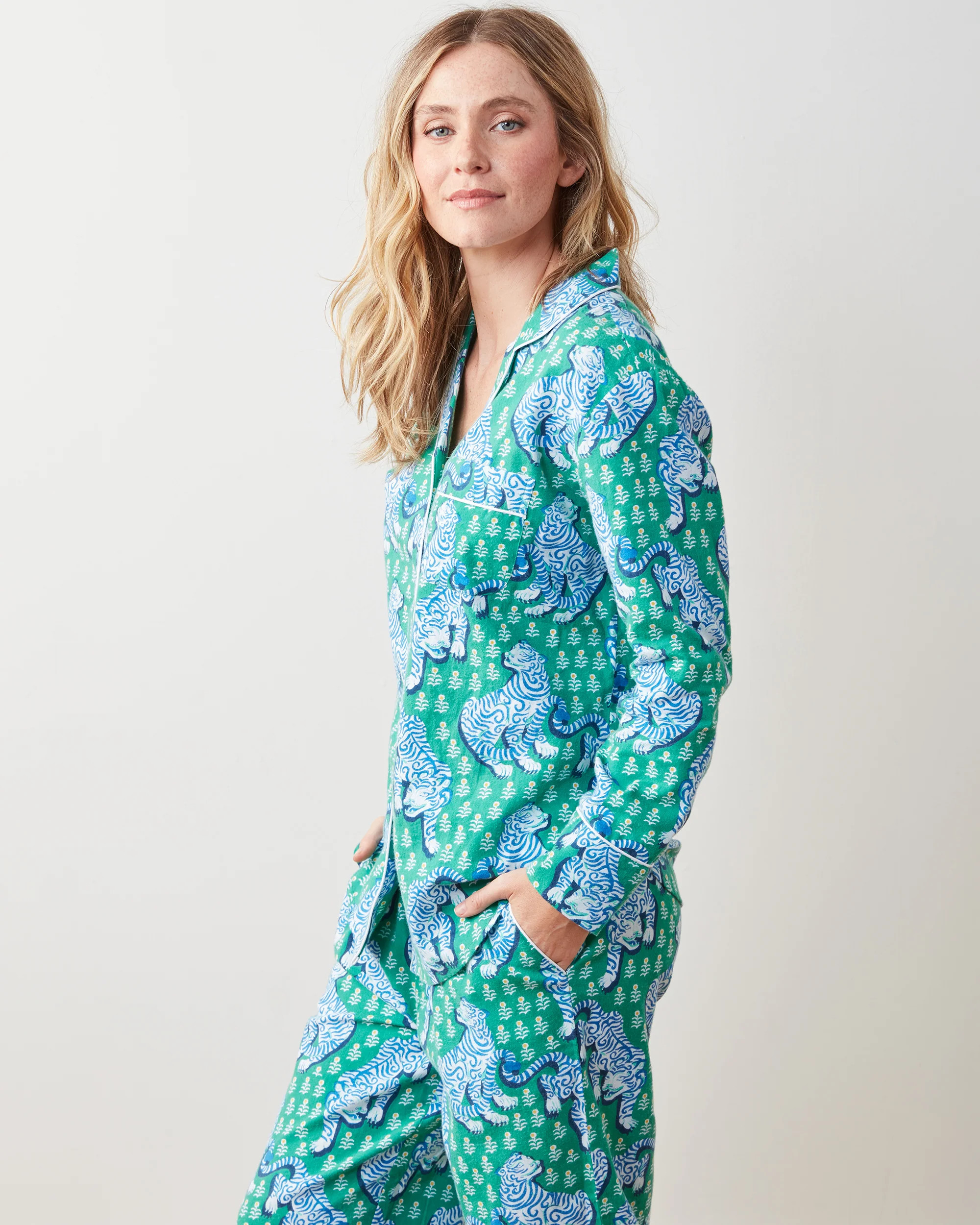 Holly Jolly Bagheera - Flannel Long PJ Set - Ruby | Printfresh