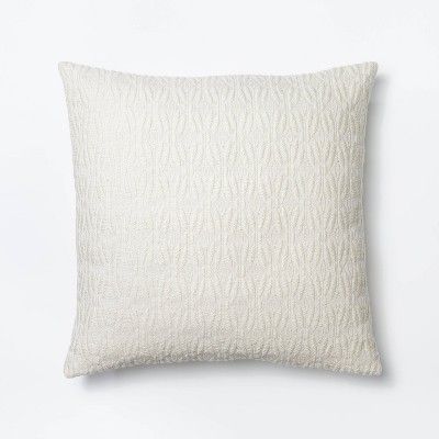 Oversized Woven Diamond Jacquard Square Throw Pillow Cream - Threshold&#8482; designed with Studi... | Target