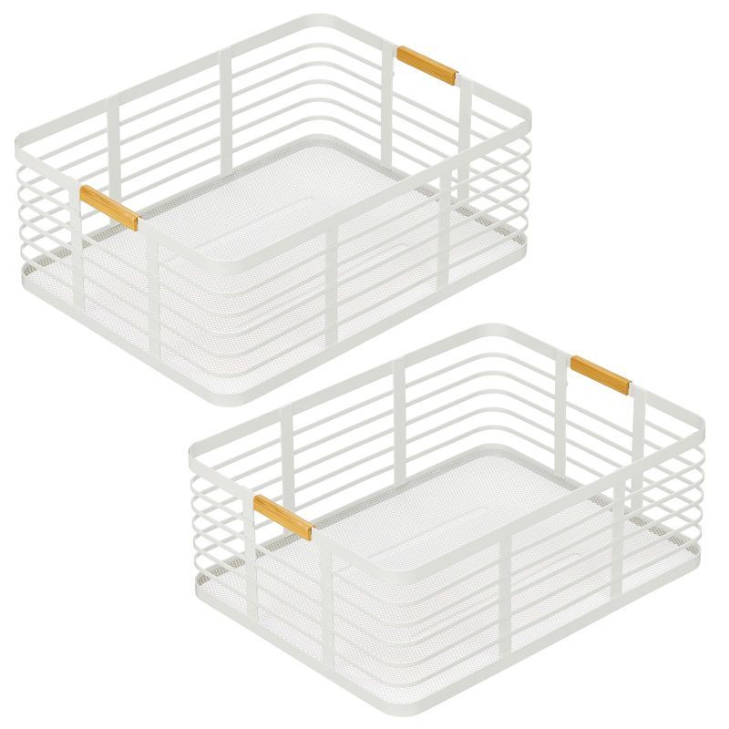mDesign Metal Rustic Food Storage Bin Basket - 2 Pack | Target