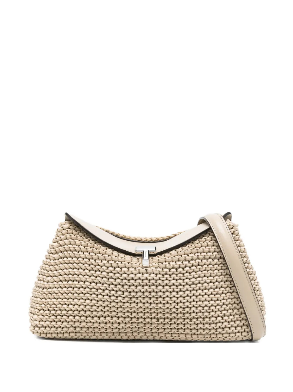 T-lock woven-leather clutch bag | Farfetch Global