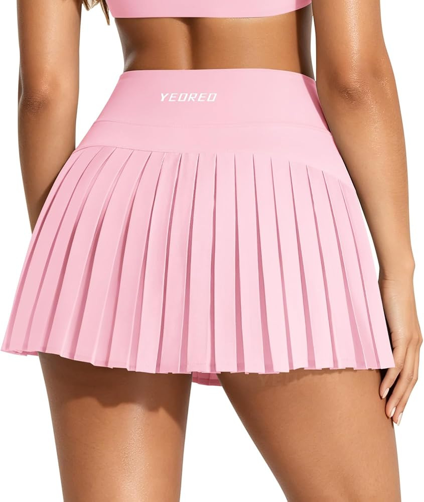 YEOREO Ease Womens Pleated Tennis Skirt Built in Shorts with Pockets Skorts | Amazon (US)
