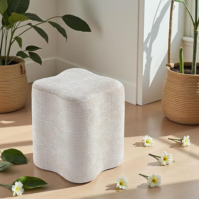 Get Set Style 14.4 Inch Flowers Shaped Ottoman,Modern Chenille Ottoman Vanity Stool for Living Ro... | Amazon (US)