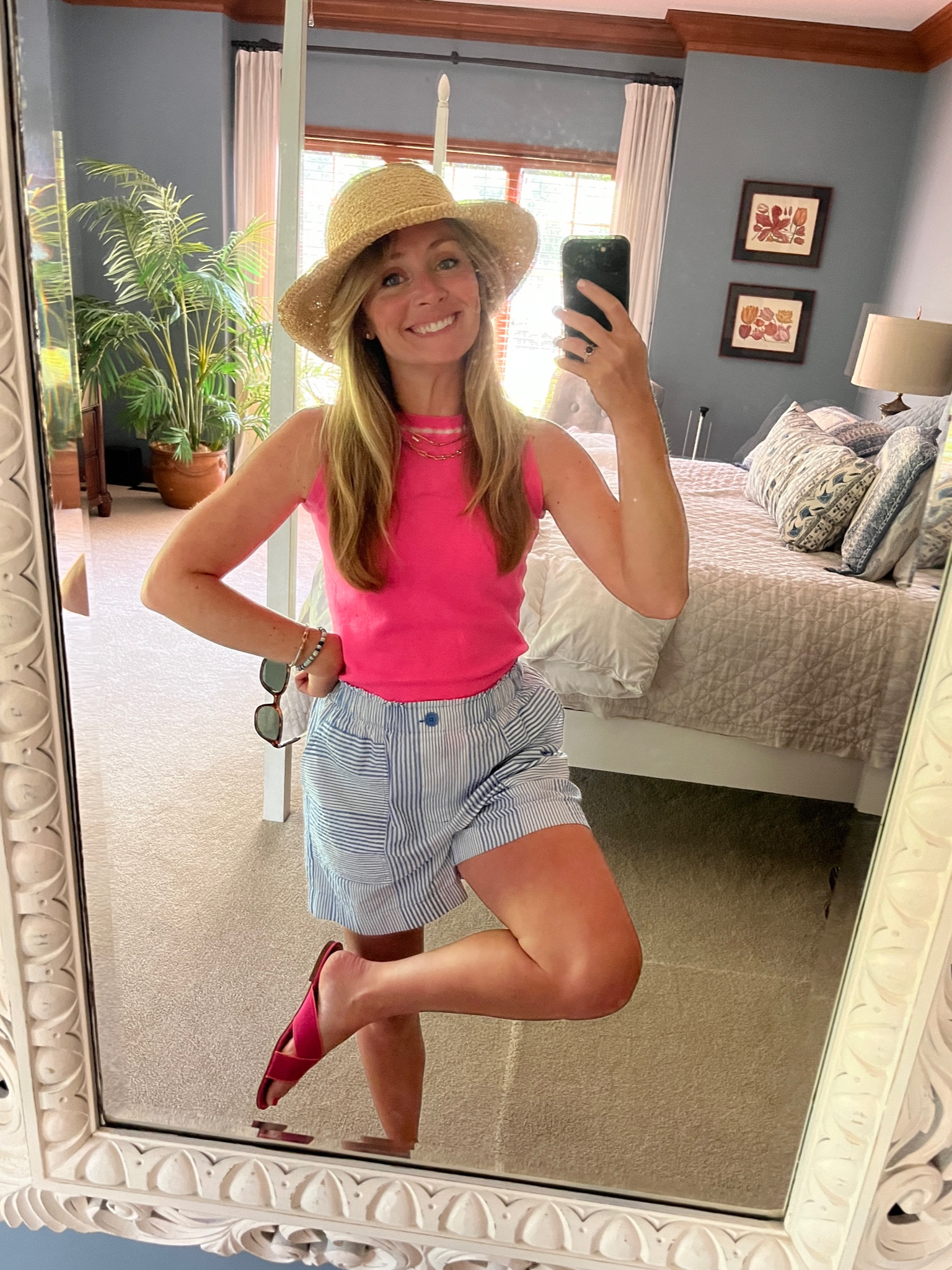 Uniform. Tank top tucked into grandma shorts and a melasma fighting wide brimmed hat. 
#ootd #momoutfit

#LTKSeasonal #LTKfamily #LTKstyletip