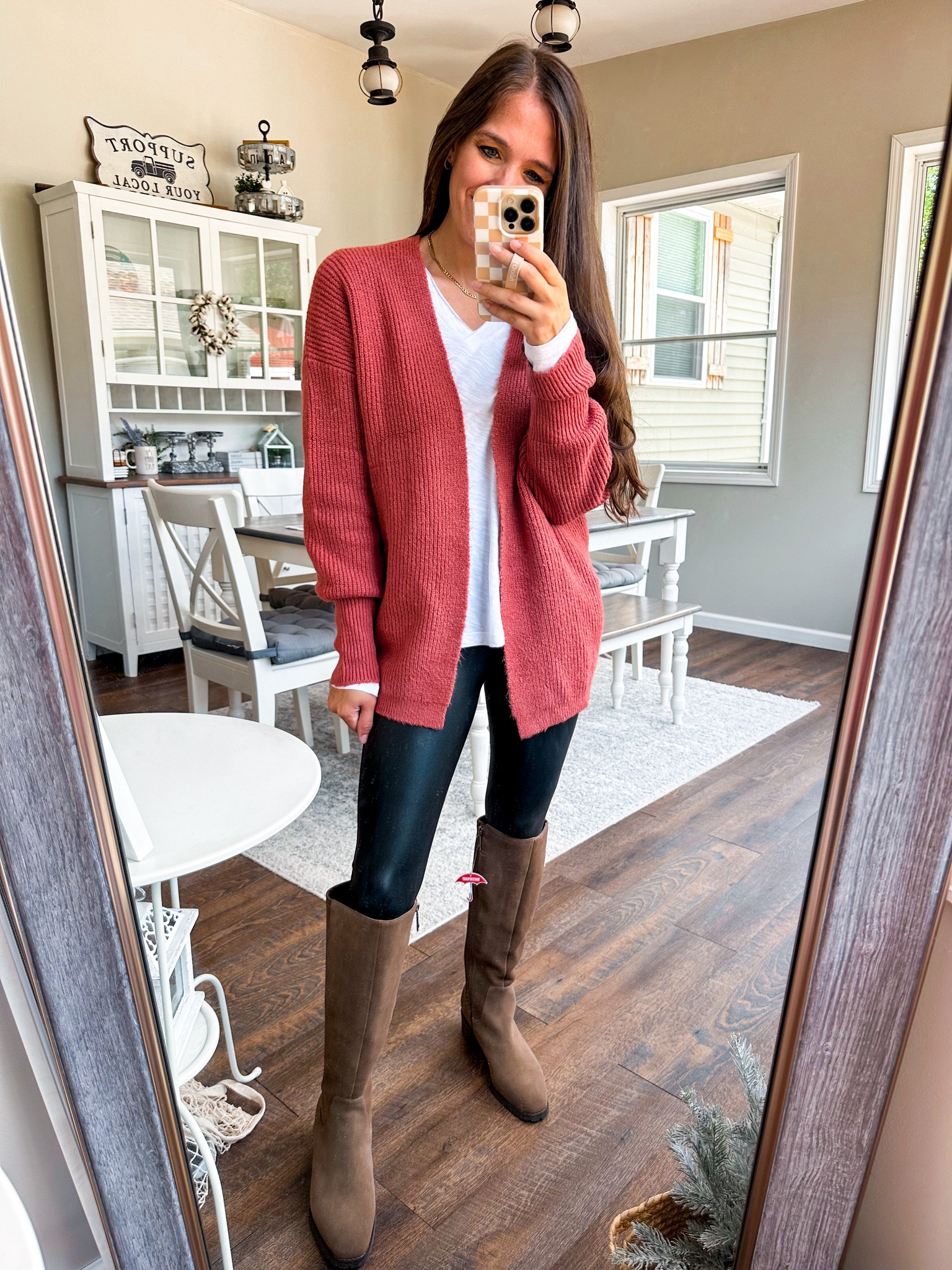 Nordstrom sale still in stock 
Cardigan XS 
Long sleeve XS 
Leggings Tts 
Boots tts 

#LTKxNSale #LTKSaleAlert #LTKStyleTip