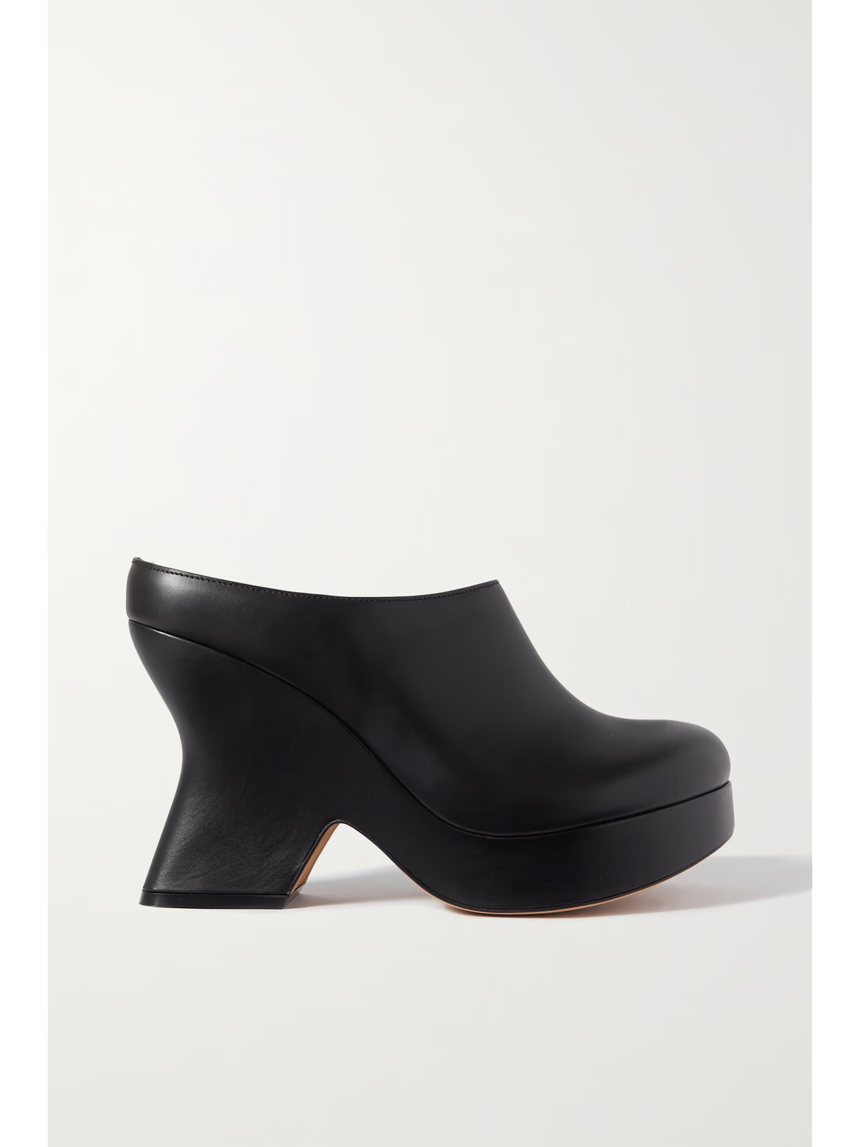 LOEWE - Terra Leather Platform Mules - Black | NET-A-PORTER (US)
