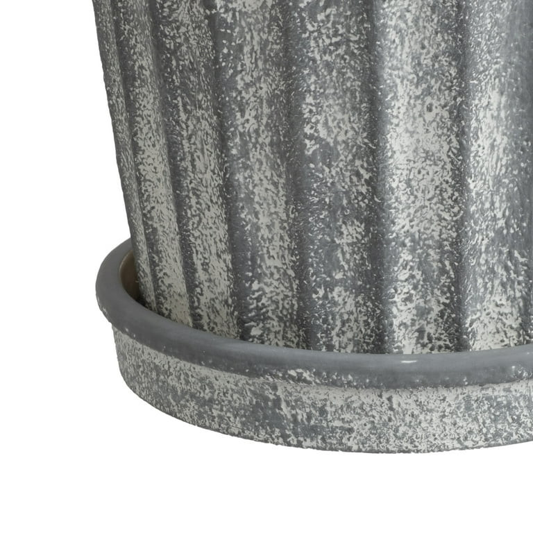 My Texas House 8 inch Shell Gray Ceramic Planter Pot | Walmart (US)