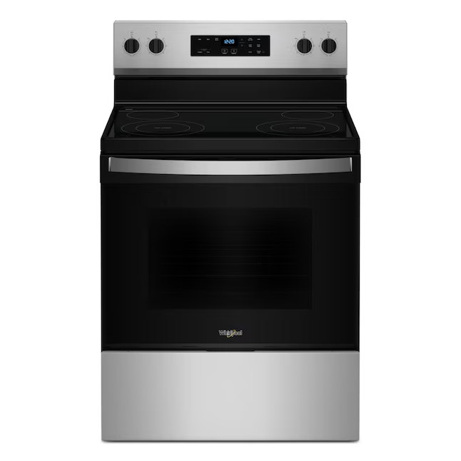 Whirlpool Flexible Cooktop 30-in Glass Top 4 Burners 5.3-cu ft Freestanding Electric Range (Stain... | Lowe's