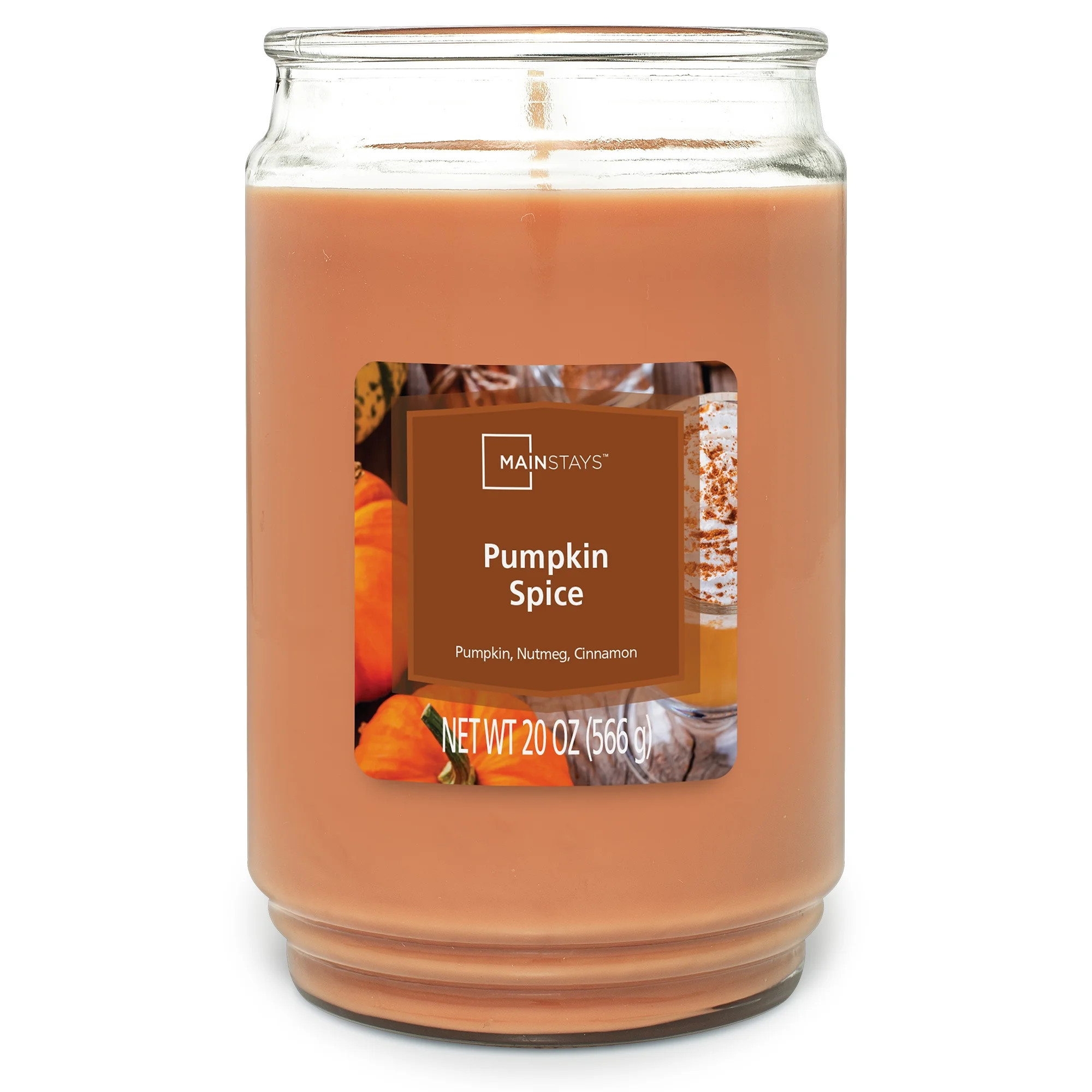 Mainstays Pumpkin Spice Scented Single Wick Candle, 20 oz. | Walmart (US)