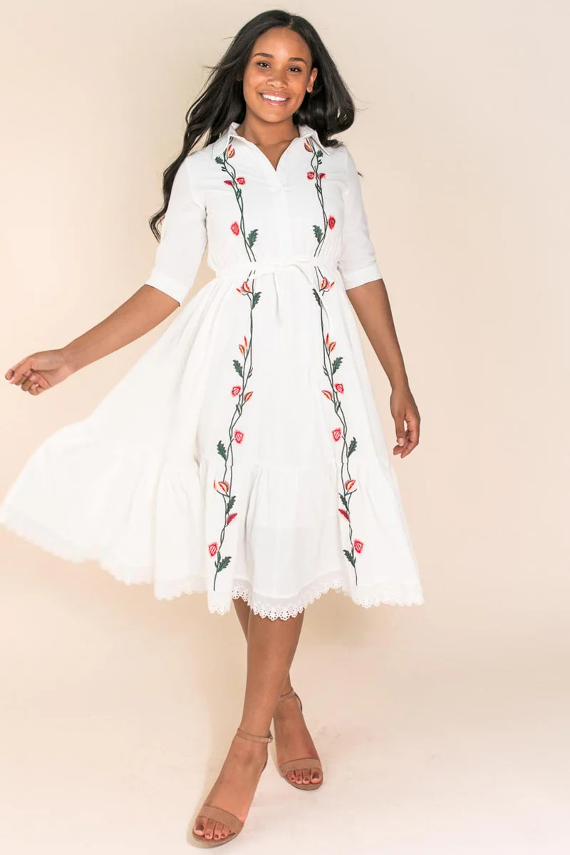 Juno Embroidered Dress | Ivy City Co