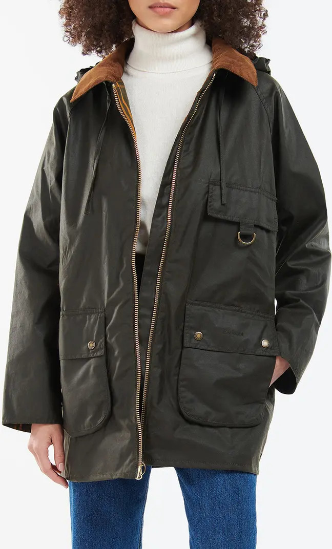 Barbour Highclere Hooded Waxed Jacket | Nordstrom | Nordstrom