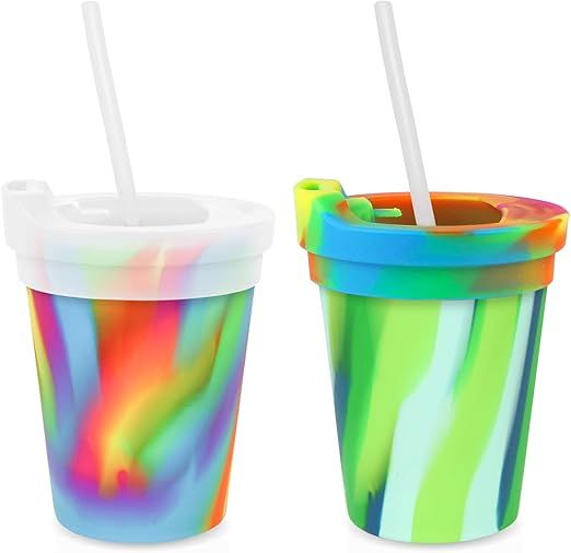 Silipint Silicone Kids’ Cups with Lids and Straws, Unbreakable, Durable, Safe, and Fun Silicone... | Amazon (US)