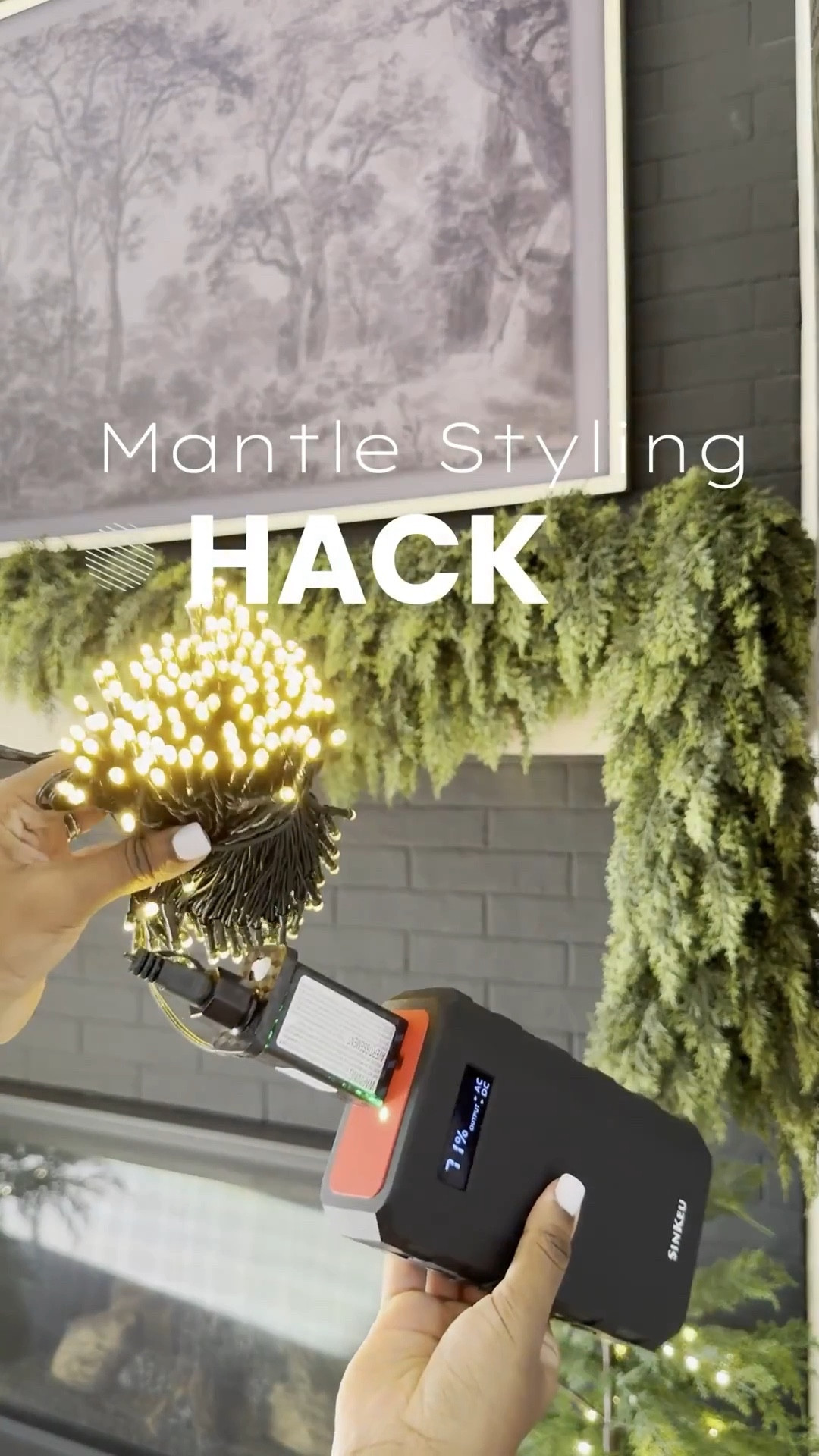 Get the look no plugs above your mantle or stairs! 🤎 Of course battery powered lights are always an option though they don’t last as long! 😩… With this system, you can add brighter Christmas lights to your mantle using a portable battery pack.💡 It charges multiple devices including your laptop or Christmas tree! 🎄 🎉

#LTKHome #LTKHoliday #LTKStyleTip