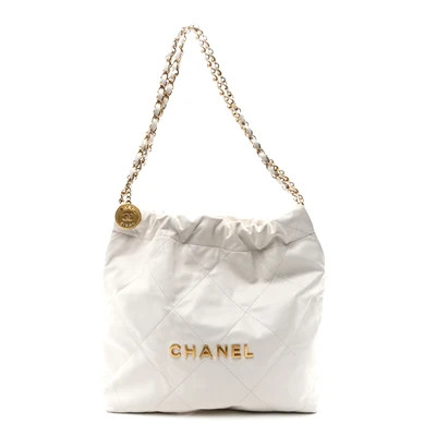 Shiny Calfskin Quilted Small Chanel 22 White | FASHIONPHILE (US)