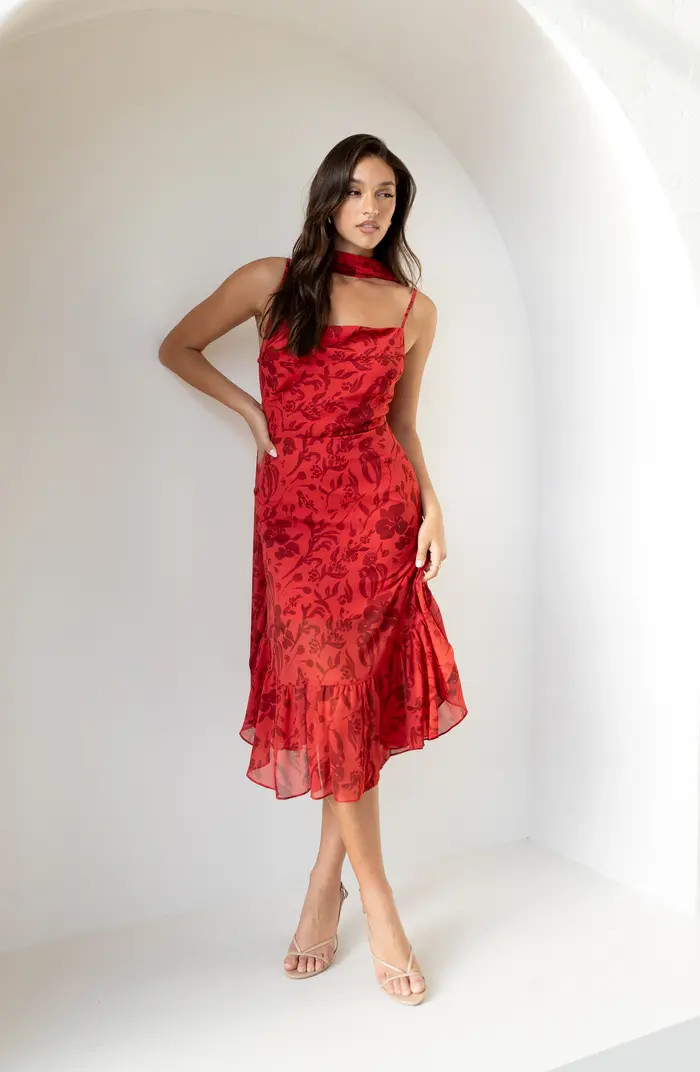 Francesca Floral Midi Cocktail Dress | Nordstrom