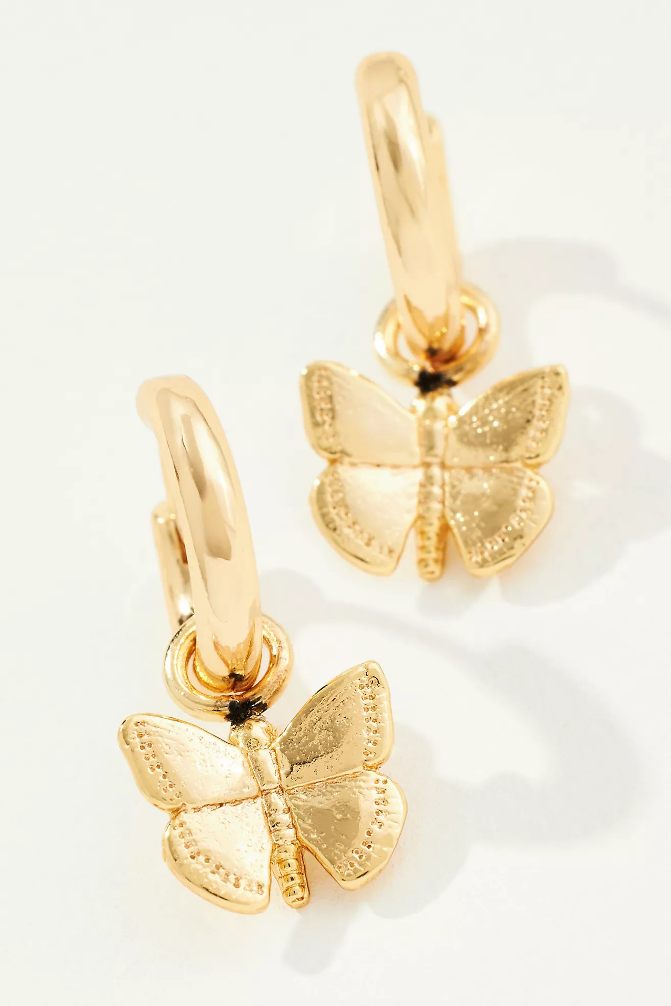 Butterfly Charm Huggie Hoop Earrings | Anthropologie (US)