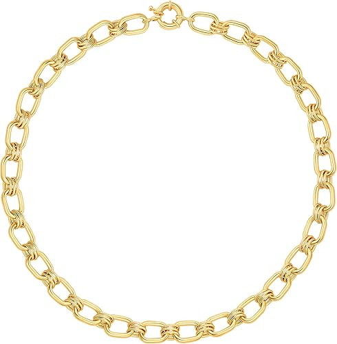 Aobei Pearl 18K Gold Plated Paperclip Chain Choker Satellite Chain Freshwater Cultured Biwa Pearl... | Amazon (US)