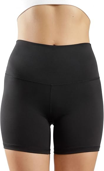 Lux High Waist Squat Proof Biker Short - 2 Pack 5", 7" | Amazon (US)