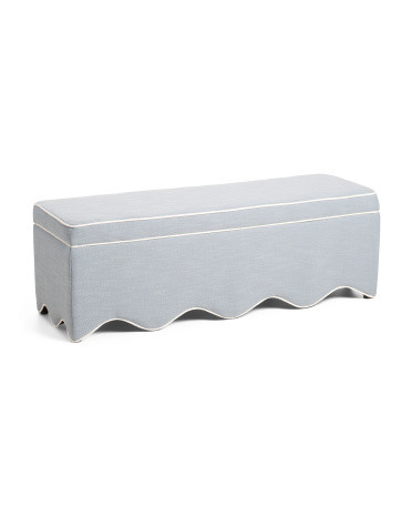 54x18x18 Scalloped Base Storage Bench | Polyester | Marshalls