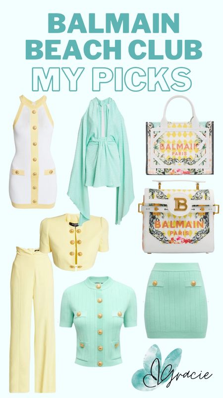 Some of my favorites from the Balmain Beach Club collection 🩵💛 These pieces are so perfect for spring and summer!

Summer outfit
Vacation outfit
Vacation dress
Designer purse

#LTKstyletip