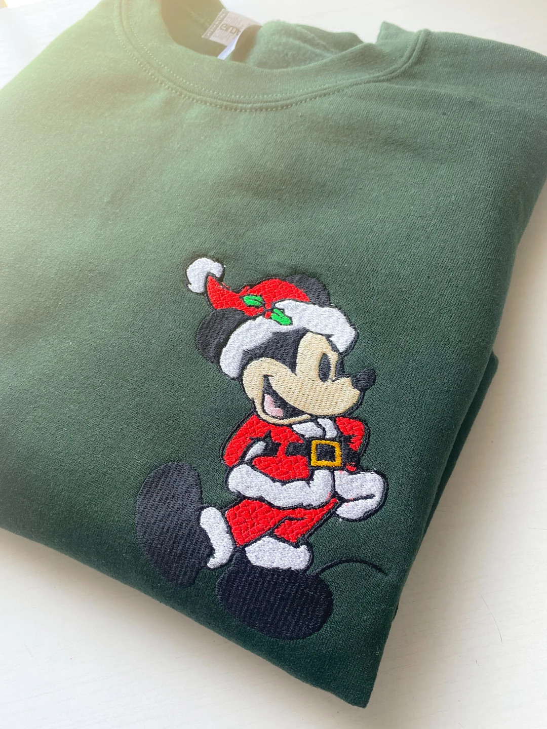 Santa Mickey Embroidered Sweatshirt Disney Christmas Embroidered Crewneck - Etsy | Etsy (US)