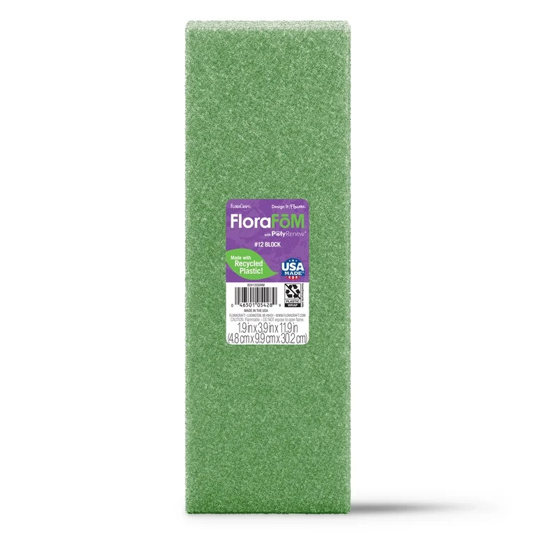 FloraCraft FloraFōM Block 1.9 inch x 3.9 inch x 11.9 inch Green | Walmart (US)