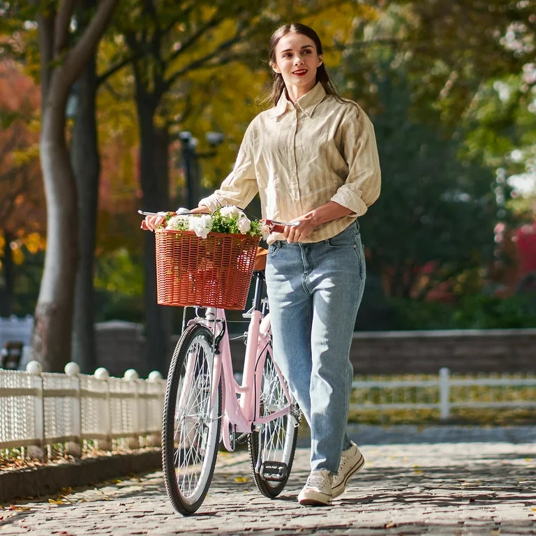 Viribus 26 inch City Cruiser Bicycle for Women with Carbon Steel Frame Dual V Brakes Basket for W... | Walmart (US)