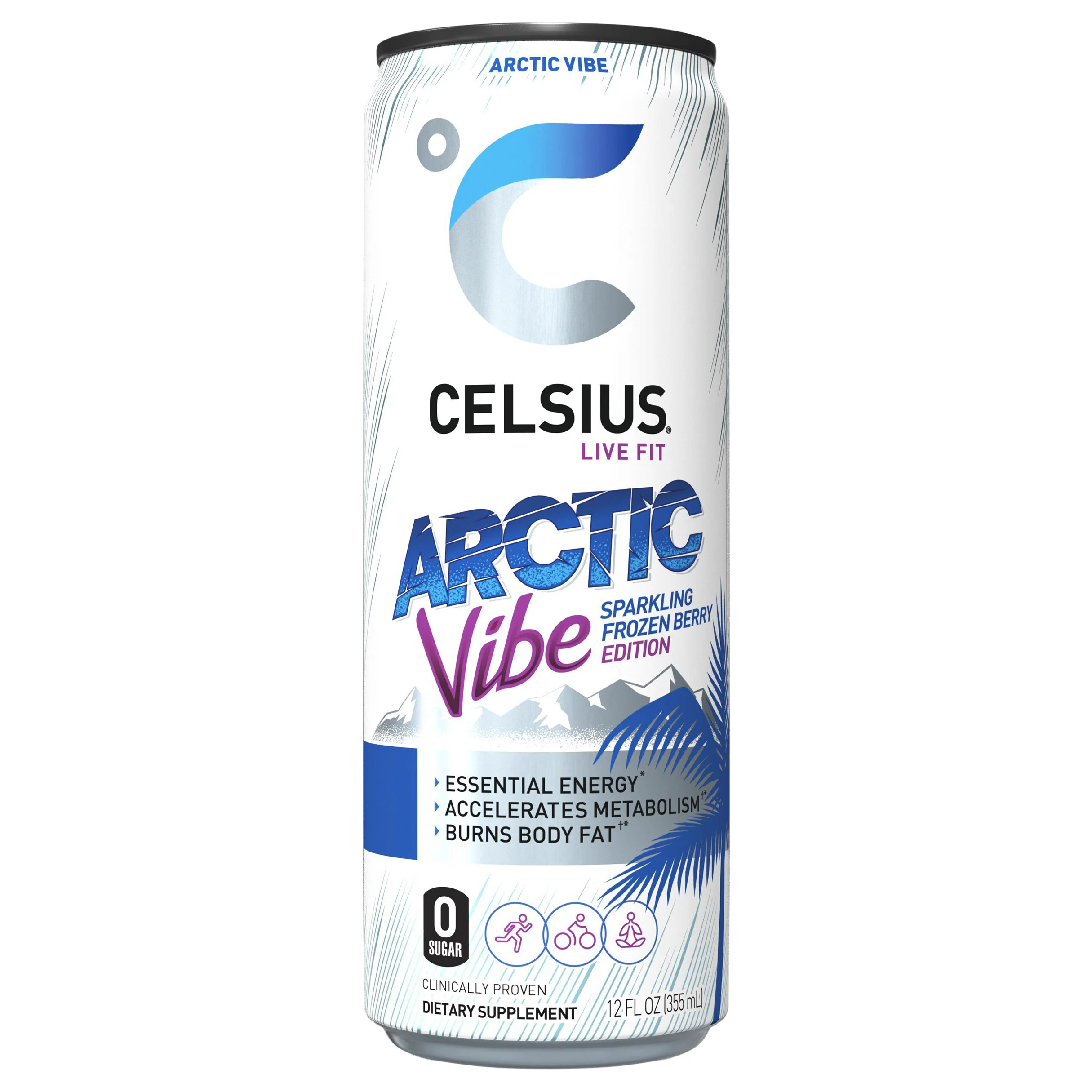 Celsius 12 - fl oz Sparkling Arctic Vibe Energy Drink | 889392021417 | Lowe's