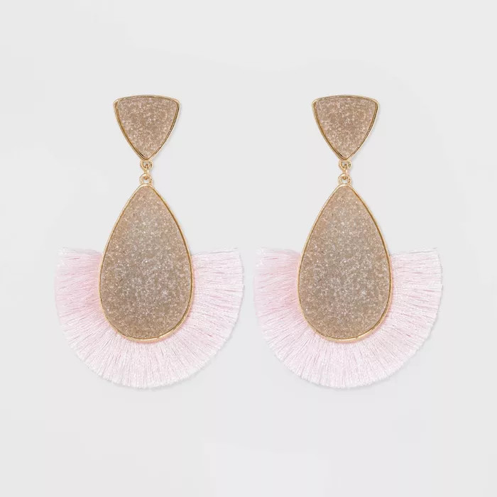 SUGARFIX by BaubleBar Druzy with Fringe Drop Earrings | Target