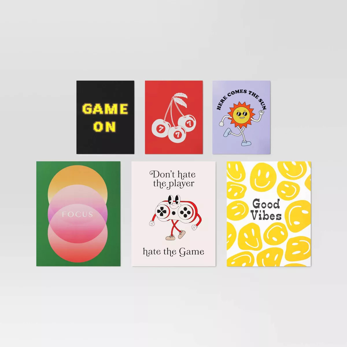Set of 6 Printed Posters for Dorm Room with Adhesive Retro Humor - Room Essentials™ | Target