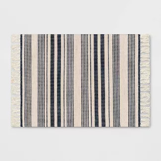 2'x3' Pet Tapestry with Fringes Woven Indoor/Outdoor Rug Navy/Ivory - Threshold™ | Target