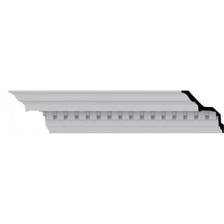 Ekena Millwork 5 in. x 5 in. x 94-1/2 in. Polyurethane Dentil Crown Moulding MLD05X05X07DE - The ... | The Home Depot