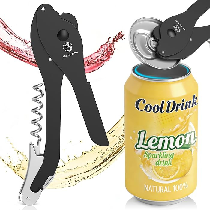 Topless Manual Soda Can Opener with Smooth Edge, 5-in-1 Multifunction Aluminum Pop-Top Can Lid Re... | Amazon (US)