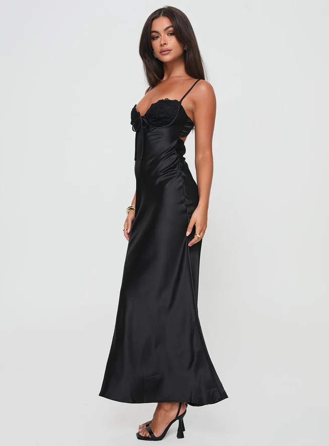 Fadyen Bias Cut Maxi Dress Black | Princess Polly US