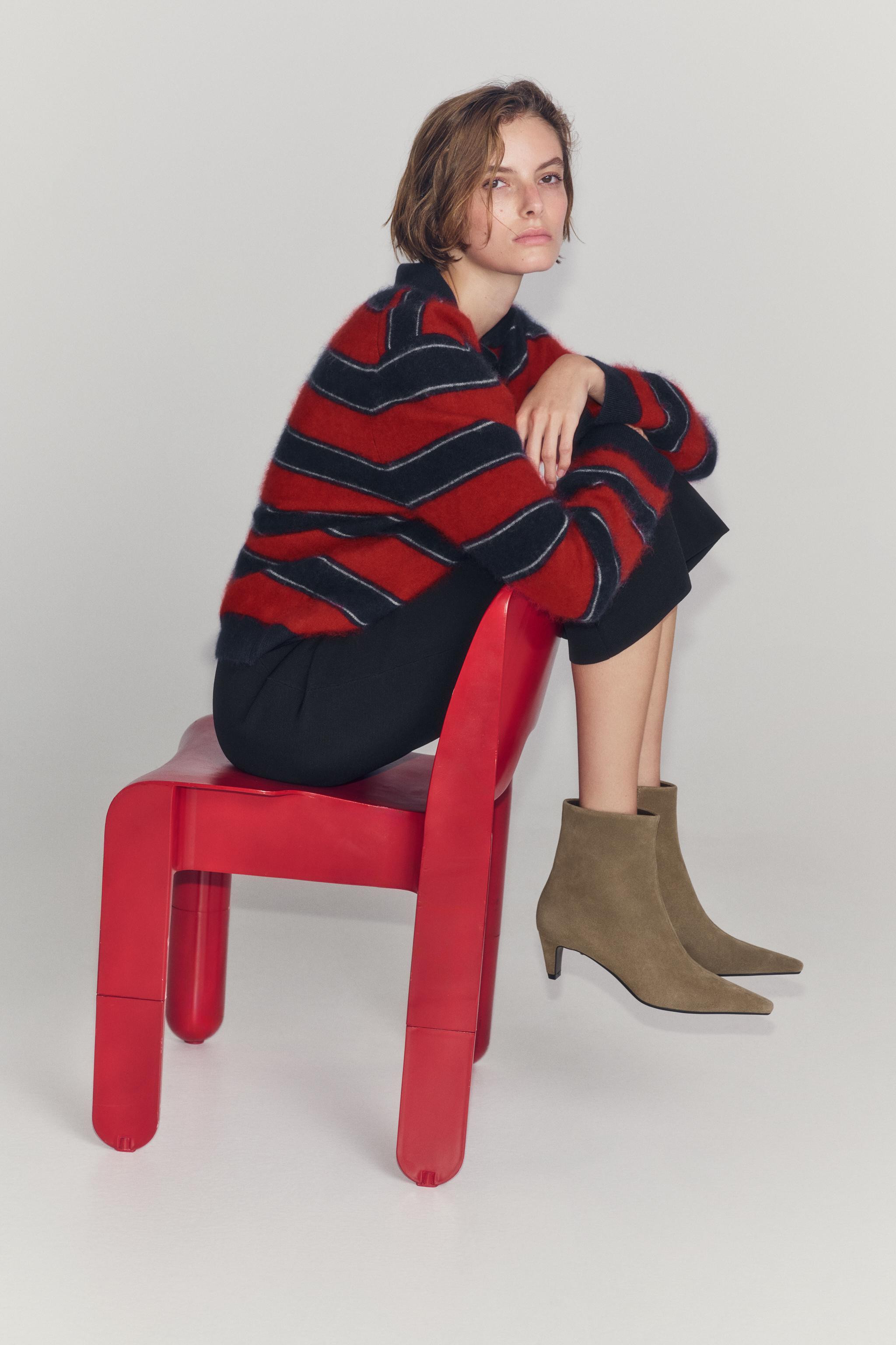 SUEDE KITTEN HEEL ANKLE BOOTS | Zara US