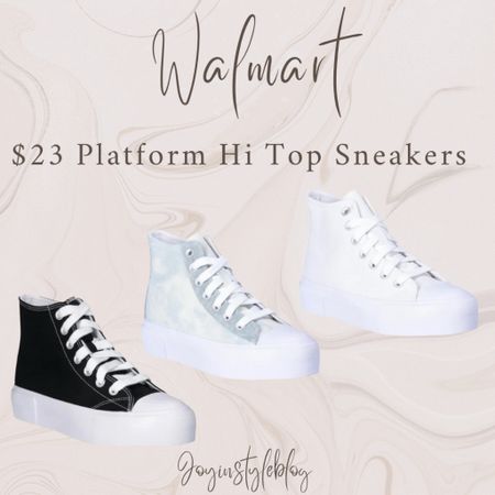 $23 Walmart No Boundaries Women's Platform Lace Up Hi Top Sneakers / shoes / converse look alike 

#LTKStyleTip #LTKFindsUnder50 #LTKFestival