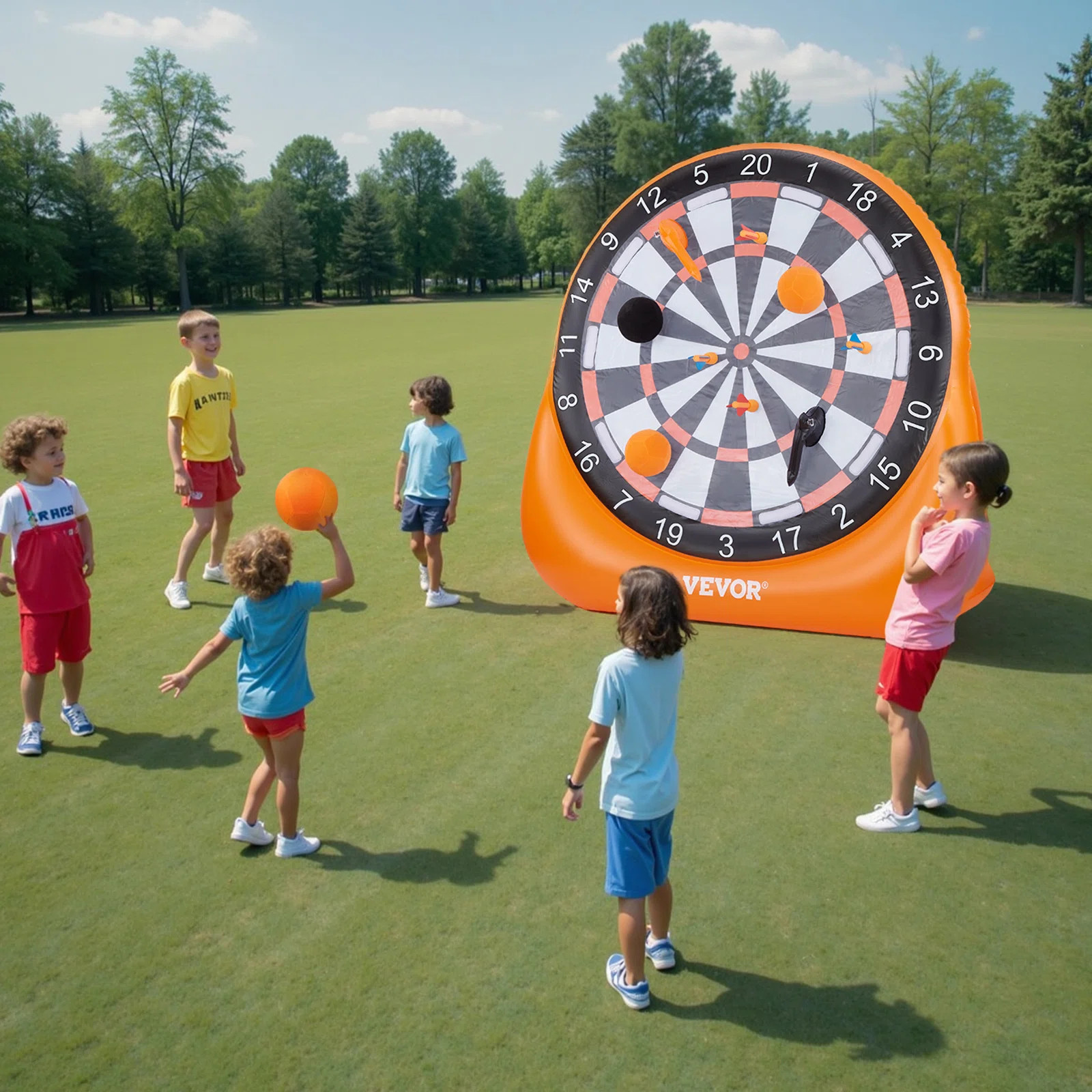 Inflatable Soccer Dart Board over 6 ft with 4 Kick Ball 6 Darts 6 Axe Pump | Wayfair North America