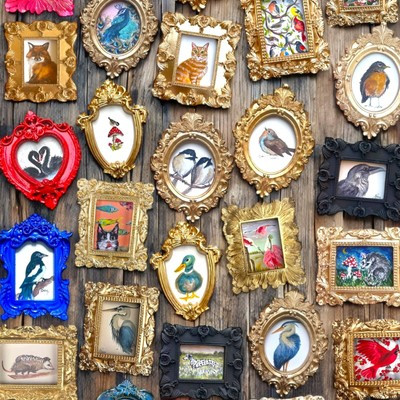 Mini Ornate Vintage-Style Frames with Animal & Bird Art Prints – Ready to Hang | eBay US