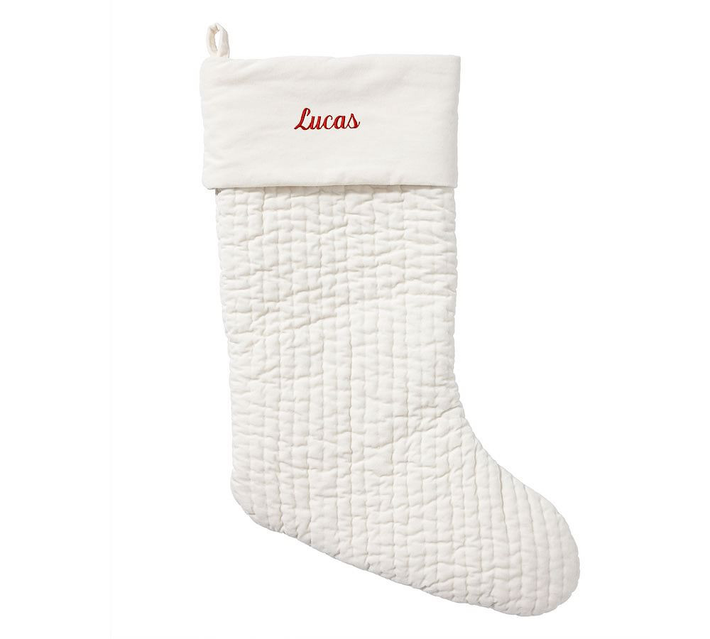 Channel Quilted Velvet Stockings | Pottery Barn (US)